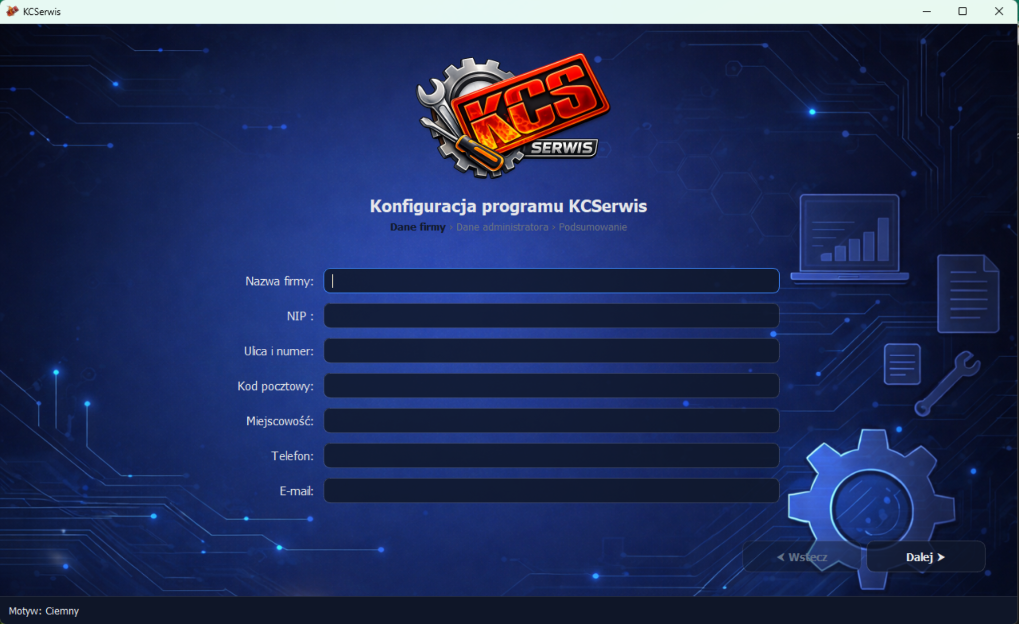 Ekran programu KCSerwis 2